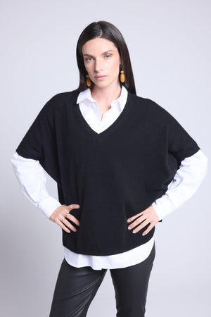 PULL OVERSIZE SANS MANCHE COL V - ONA