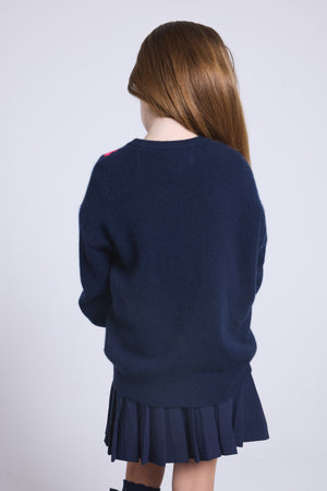 PULL COL ROND CŒURS COL ET POIGNETS - PEARL