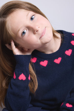 Pull Col Rond Cœurs Col Et Poignets Pearl