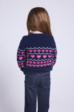 PULL COL ROND MONTAGE CŒURS - PEPPA