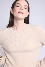 Pull Col Rond Fleurs Brodées Stefania