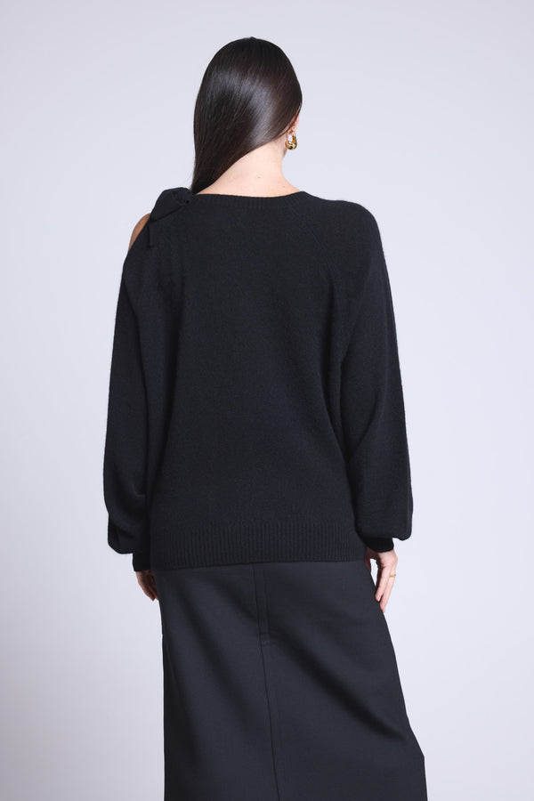 PULL COL ROND OUVERTURE NŒUD EPAULE - TAMARA