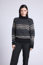 Pull Col Montant Textures Tibby